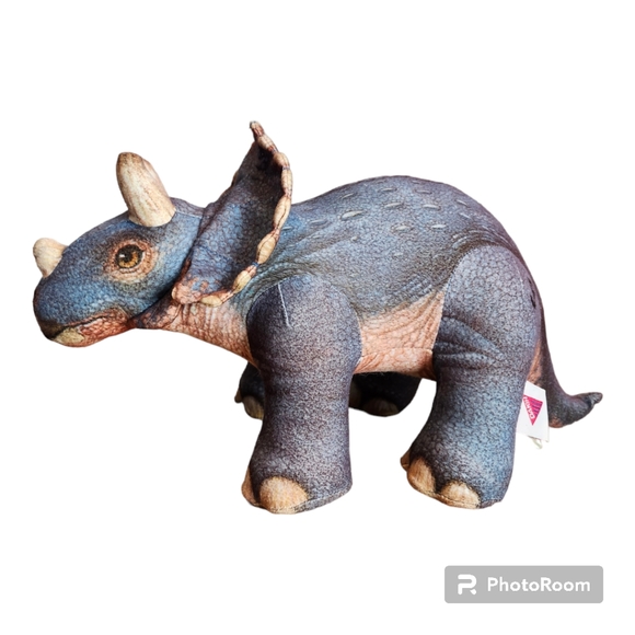 Vintage Jurassic Park Triceratops Plush Stuffed Animal Dinosaur Dakin 1992 EUC - Picture 5 of 13